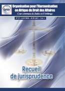 OHADA-CCJA : Disponibilité en ligne du Recueil de Jurisprudence N°27