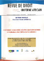 Edition spéciale de la Revue de Droit Uniforme Africain (RDUA) Couverture