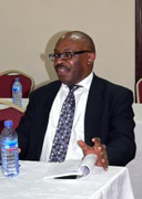 Dr Charles Elad's presentation on the OHADA accounting system. Photo