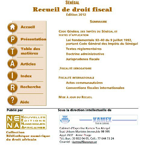 cdrom-Senegal-Recueil-Fiscal2012